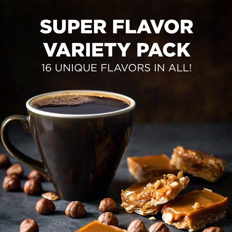 Maud's Super Flavored Coffee Pods Variety Pack, 80 ct, 16 Assorted Flavors, Medium Roast Flavored Coffee in Recyclable Single Serve Pods - 100% Arabica Beans, Compatible with Keurig K Cups Maker - Image 2